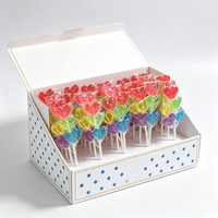 Halal hartvormige lolly's op een koord, gemengde kleuren fruit, harde lolly's, Valentijnsdag decoratie snoep, groothandel snoepgoed