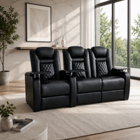 Ensemble de canapés inclinables électriques en cuir pleine fleur, extensibles, zéro gravité, pour salon et home cinéma