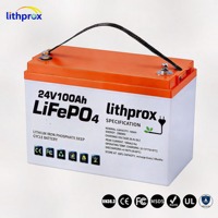 Batterie de puissance pour tricycle électrique LiFePO4 prismatique 24V100AH, étanche IP67, haute puissance, pour scooter à 4 roues, CE FCC