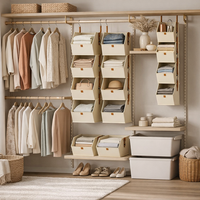 Armoire suspendue en tissu à quatre couches pour le rangement, gain de place, idéale pour l'organisation de la chambre, paniers de rangement pliables.