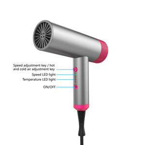 Tamaño Secador de pelo con Coolnegative Ion Secador de pelo Bidisco Motor de CC de alta velocidad Viaje Plástico eléctrico 1000W Concentrador <span class=keywords><strong>Bdisco</strong></span> - Product Image 3
