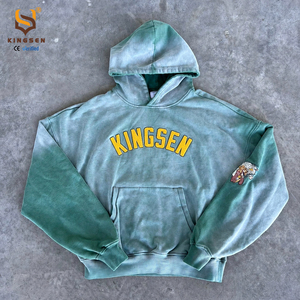 เสื้อฮู้ดดี้ทรงโอเวอร์ไซส์ผ้าเฟรนช์เทอร์รี่เนื้อหนัก 100% คอตตอน ตกแต่งด้วยแพทช์ปักลายเชนิลล์  ผ่านกระบวนการฟอกสีแบบแอซิดวอช - Product Image 1
