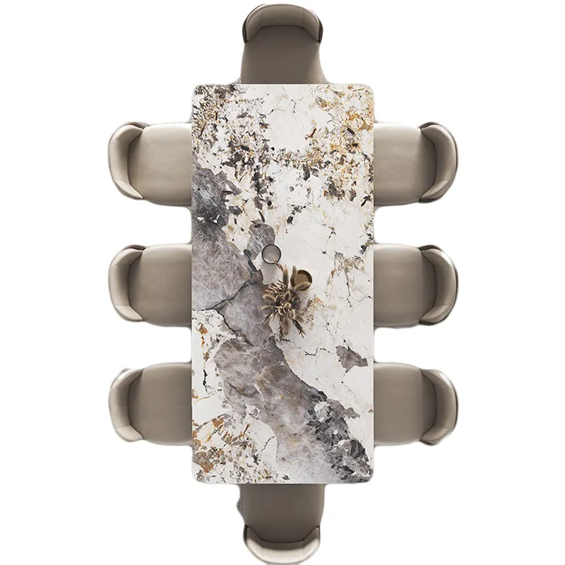 Karois — Table à manger en granit de marbre, style raffiné, ensemble de Table, pour la salle de séjour