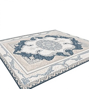 Alfombra de Salón Moderna con Motivo Bleu Persan, de Poliéster, Antideslizante, Antipolvo, Impresa en 3D, Lavable a Máquina, de Pelo Corto - Product Image 2