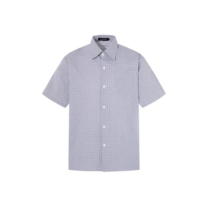 <span class=keywords><strong>Chemise</strong></span> à carreaux <span class=keywords><strong>vintage</strong></span> américaine rétro à manches courtes pour hommes et femmes, 100 % coton, haut décontracté ample d'été pour le quotidien - Product Image 3