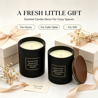 Bougie parfumée en cire végétale écologique 60h, cire de soja, parfum naturel, sans fumée, brûle propre, en pot avec couvercle