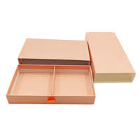 Boîte cadeau tiroir personnalisée OEM en papier rigide rose mat haut de gamme avec logo sur mesure pour bijoux (boucles d'oreilles, colliers)