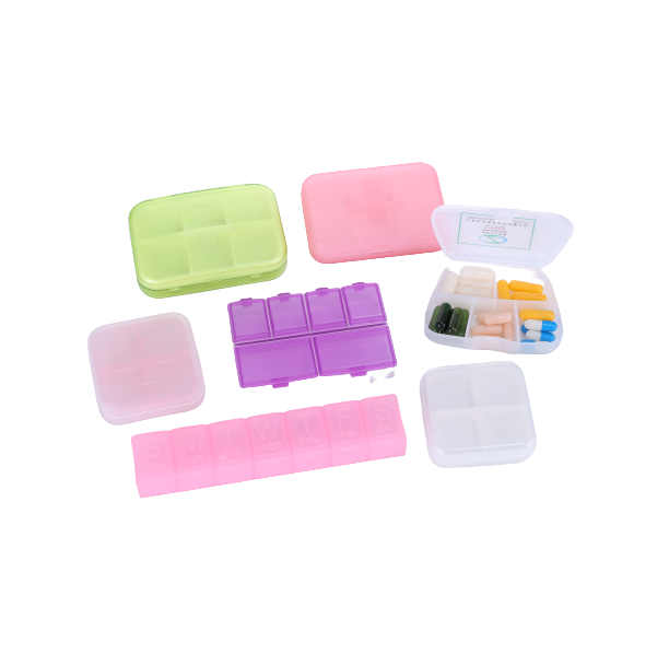 2023 New High Quality Travel Pill Case Clear Mini Medical Pill Organizer Box for Pocket Purse Daily Portable Medicine Vitamin