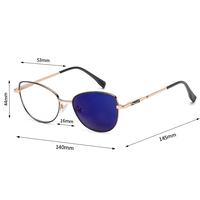 Gafas de Sol Fotocromáticas con Marco Metálico para Mujer, con Protección UV400, Anti Luz Azul, Lentes con Revestimiento Azul, Antideslumbrantes