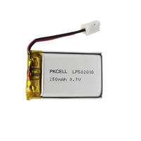 Baterai Lithium Polymer Isi Ulang PKCELL 502030 3.7v 250mah 0.925wh untuk Lampu LED