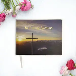 Libro de Visitas de Snow Mountain Sunrise, libro de recuerdos amorosos, celebración de la vida, libro para Funeral, disponible