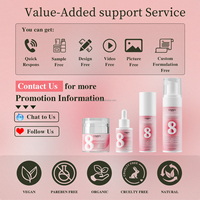 8 en 1 Vente en gros Collagène Rétinol Anti-rides Vieillissement Raffermissant Lift Blanchiment Taches foncées Acné Vitamine C Ensemble coréen de soins de la peau du visage