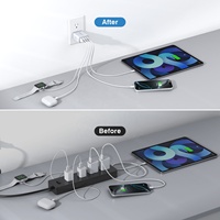 Chargeur rapide HNT 4 USB GaN 40W, bloc de charge 3.1A USB-A, chargeur mural, cube de charge pour téléphone portable, adaptateur humidificateur
