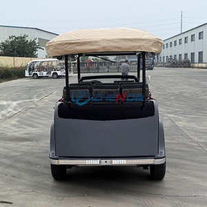 Carro Eléctrico de Lujo Vintage Negro de 3 Filas y 8 Asientos, Totalmente Metálico, con Toldo Impermeable para Bodas y Eventos en Resorts - ¡Venta Caliente! - Product Image 3