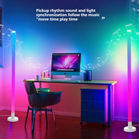 Lampu lantai LED RGB Modern, dengan Remote USB & kontrol aplikasi, pengatur waktu pencahayaan sudut sinkronisasi musik, berdiri suasana hati cerdas, kamar tidur untuk Hotel