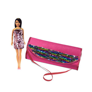 Luxury 27cm Blow-Molded Vinyl Doll Sequin-Purse <b>Battery</b>-<b>Operated</b> Electronic-Fashion Party-Favor Unisex Model Ages 3+ - Product Image 3