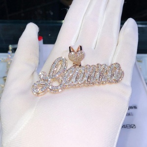 Tondo VVS1 Moissanite ciondolo personalizzato Hip Hop ghiacciato fascino per le donne alla moda regalo di Halloween - Product Image 6