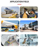 Tuyau d'air flexible en PVC pour avion PCA, conduit plat isolé de 14 pouces de diamètre et de 20 pieds de long pour le refroidissement du support au sol