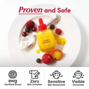 Brillo DE LA PIEL vitamina C suero niacinamida té verde glicerina aceite de jojoba ingredientes herbales orgánicos objetivo facial antienvejecimiento - Product Image 6