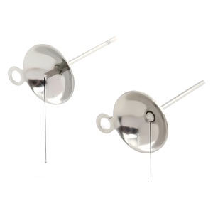 Stainless Steel Pearl <b>Holder</b> Bowl <b>Hat</b> Studs Gold Plated For Jewelry Making DIY Accessories 8mm Size - Product Image 5