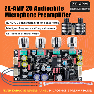 ZK-AMP DSP <strong>Karaoke</strong> Preamp Board 8-26VDC Hi-Fi Reverb <strong>Mixer</strong> With Echo 3D Effects Dual 6.35mm Mic Input - Product Image 1
