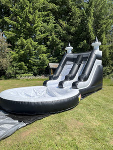 Casa de Brinco Inflable Negra de Grado Comercial para Niños y Adultos, Portátil, para Uso en Exteriores y Patios Traseros, <span class=keywords><strong>Inversión</strong></span> Comercial - Product Image 1