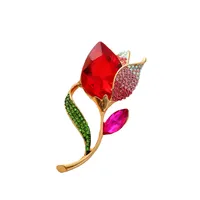Bros Pin Mawar Elegan Mewah Ringan dari Paduan Logam dengan Kristal Zirkon untuk Wanita, Cocok untuk Pesta Pernikahan dan Acara Spesial
