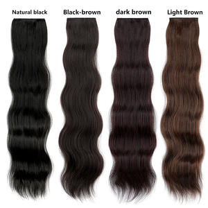 Extensions de cheveux longs ondulés pour femmes, style européen et américain, 25 cm, 35 cm, haute densité 200 %, noir naturel, brun foncé - Product Image 5