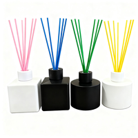 Bouteille de diffuseur d'arôme d'aromathérapie d'huile essentielle de luxe personnalisée de 100ml 150ml 200ml vide diffuseur de parfum en verre mat coloré de roseau