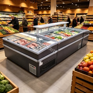 Congélateur coffre commercial à 2 portes avec dégivrage manuel et refroidissement direct, porte coulissante supérieure, pour supermarché et aliments surgelés - Product Image 5
