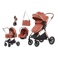 Poussette pliée et multifonctionnelle pour nouveau-né et enfant Kidilo Panier paysagé assis et couché avec deux sièges