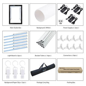 PULUZ 2m 240W 5500K Kit de studio <span class=keywords><strong>photo</strong></span> pour vêtements / portrait de modèle adulte et photographie de costumes, boîte à lumière de studio - Product Image 5