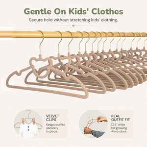Ganchos de Terciopelo para Ropa de Niños, Antideslizantes, con Forma de Oso Polar, Color Gris, Venta al Por Mayor - Product Image 5