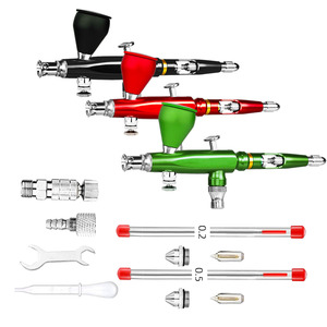 Aérographe M180 0,2-0,5 mm à double action et alimentation par gravité pour travaux artistiques et modélisme, portable avec réglages de vitesse ajustables - Product Image 4