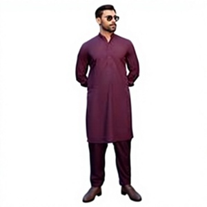Vêtements ethniques traditionnels indiens et pakistanais pour hommes, coupe décontractée, unie, réversible, séchage rapide, toutes saisons, mariage - Product Image 1