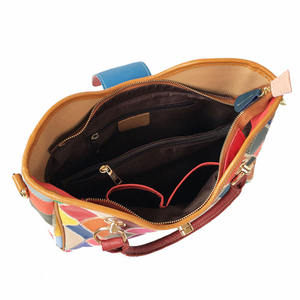 Women Large Tote <b>Bag</b> Genuine Cow Leather Shoulder Messenger <b>Bags</b> Vintage Style Female Handbag Colorful Totes <b>Big</b> Purse - Product Image 4