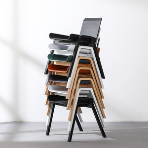 Modern Nordic Dining Chair With <b>Backrest</b> Solid Wood Adult Use Black White Green Brown Gray Color Options - Product Image 2