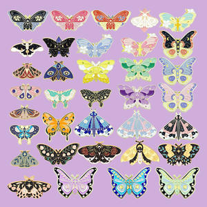 เข็มกลัดโลหะญี่ปุ่นน่ารักขายส่ง ลายผีเสื้อ แมลง การ์ตูน รูปสัตว์ ของตกแต่งงานแต่งงาน ของขวัญ งานหล่อ - Product Image 5