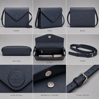 Sac à bandoulière en cuir PU pour femme, faible MOQ, sacoche enveloppe fine, sac à main léger pour le quotidien, sac de travail, logo personnalisé OEM ODM