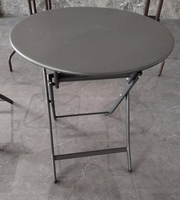 Nouvelle table pliante de terrasse en fer forgé, support métallique pliable, étanche, légère, ronde, pour repas en plein air
