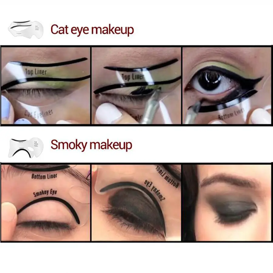 Phụ Kiện Trang Điểm Công Cụ Eyeline Stencil Stickers Kit Eyeline Shaping Stencil Thước Dính Kẻ Mắt Trang Điểm Template Kit