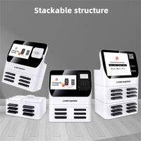 Station de recharge de téléphone portable publique empilable à 12 emplacements avec écran, borne de location de batterie externe rapide, machine POS NFC