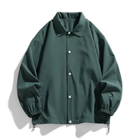 Veste coupe-vent YIMAI avec logo personnalisé, veste de printemps, design ample, veste unie pour homme, design zippé, veste en polyester