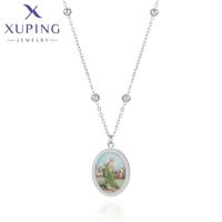T001250922 Collier Saint Jude en acier inoxydable XUPING, couleur blanche, San Judas Tadeo, bijoux religieux catholiques, vente en gros