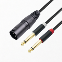 Câble de microphone XLR OEM d'usine vers double jack 6,35 mm avec gaine en PVC et blindage tressé, longueur 1 m, pour haut-parleurs, mélangeurs et amplificateurs