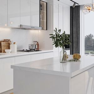 Thiết kế hiện đại Rose Countertop tấm nhựa tự nhiên M2 giá Đèn đá nhà bếp Quartz slab Big slab cho biệt thự Ethiopia Ấn Độ - Product Image 5