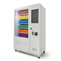 Máquina Expendedora con Descongelación Automática, Dispensador de Bebidas y Snacks Refrigerados sin Hielo con Evaporador Autolimpiante