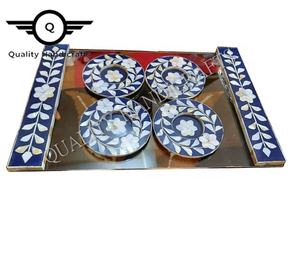 ถาดเสิร์ฟลายดาวมุกคุณภาพสูง ฐานไม้ ฝังกระดูก ได้รับการรับรองจาก EPCH บรรจุภัณฑ์แบบกำหนดเองสำหรับโรงแรม ร้านอาหาร อินเดีย - Product Image 5