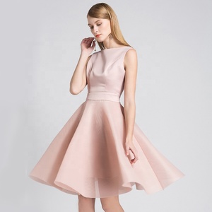 MZ18020 estilo ropa de verano de mujer <span class=keywords><strong>Sexy</strong></span> lazo rosa baile de graduación de malla vestido de las mujeres - Product Image 2