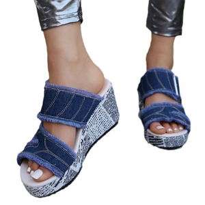 Wholesale Factory Sale Ladies Summer Autumn Light Weight Sexy Simple Open <b>Toe</b> Hollow Ankle Wrapped Heeled <b>Sandals</b> Plus Sizes - Product Image 5